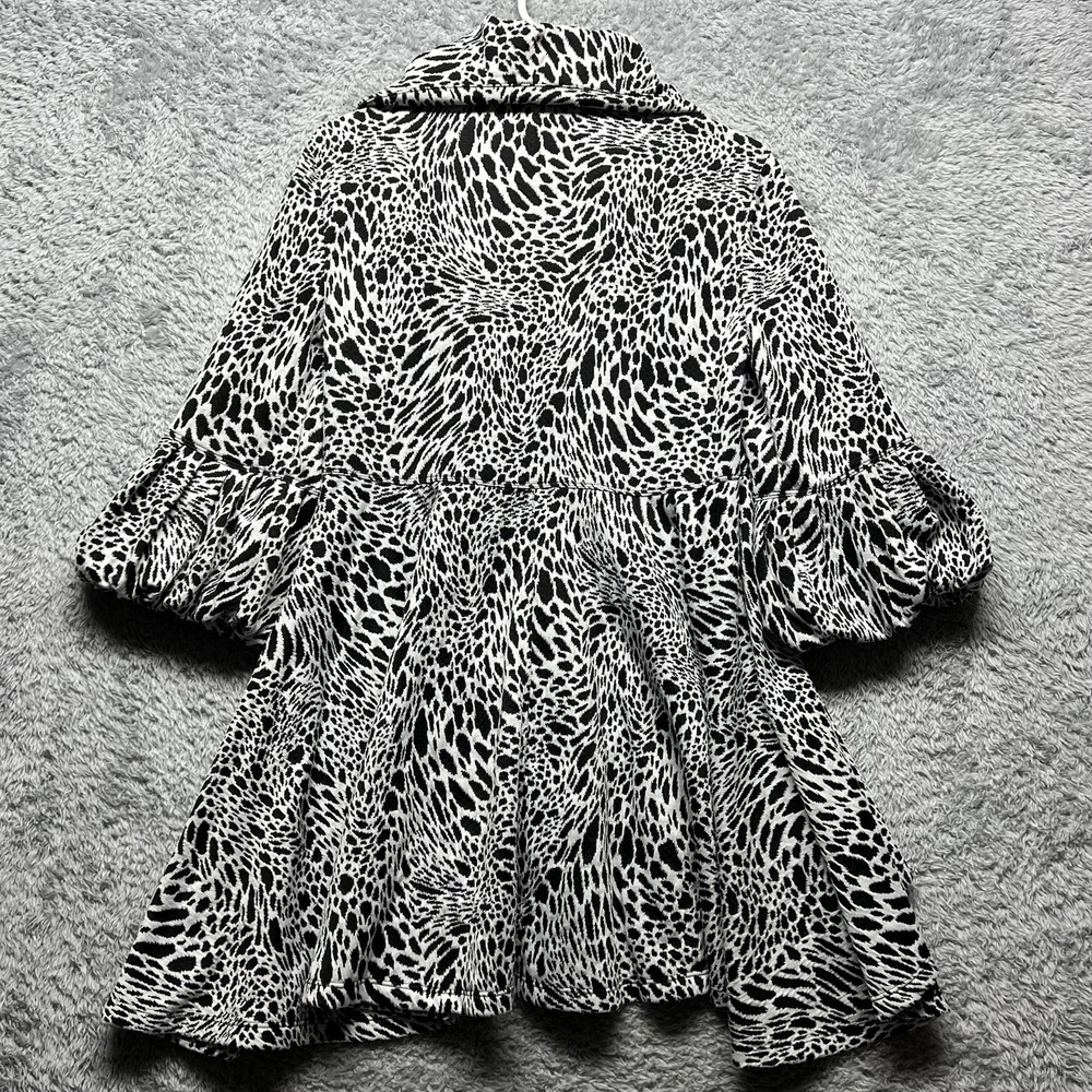 Ali Miles Jacket Womens Small Black White Animal Print Swing Bell Sleeves Fairy - Picture 9 of 15